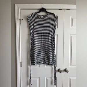 J. Crew Black and White Striped T-shirt Dress